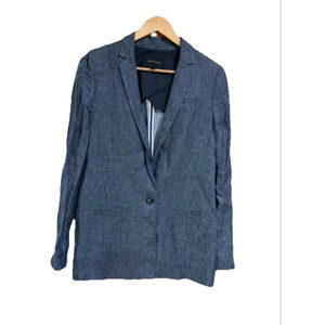 Banana Republic Linen Blazer Jacket Blue Tailored Summer Lightweight Women’s 6